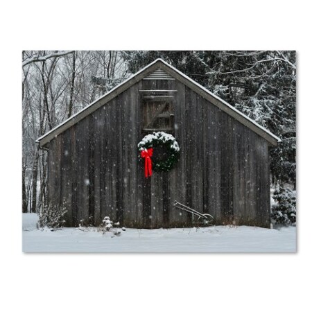 Trademark Fine Art Kurt Shaffer 'Christmas Barn in the Snow' Canvas Art, 14x19 KS0161-C1419GG